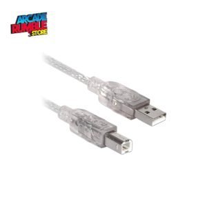 Cable USB - Tipo B Translúcido para Fighting Board - 3 Metros